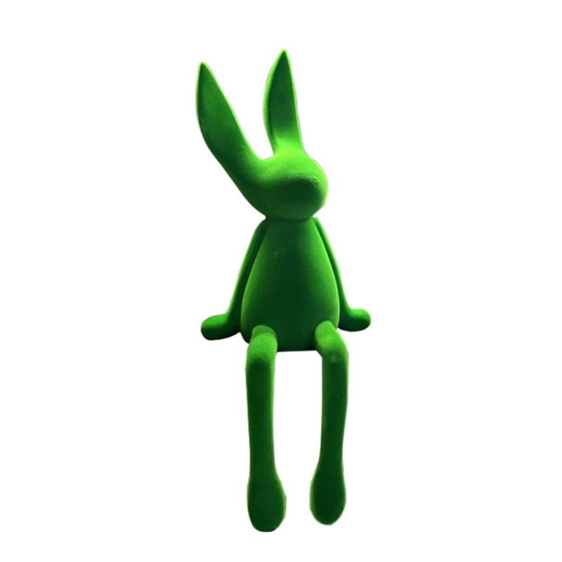 

Cute Plush Flocked Sitting Animal Figurine, Soft Touch Flocked Animal Statue 28cm Height Flocking Animal Figure