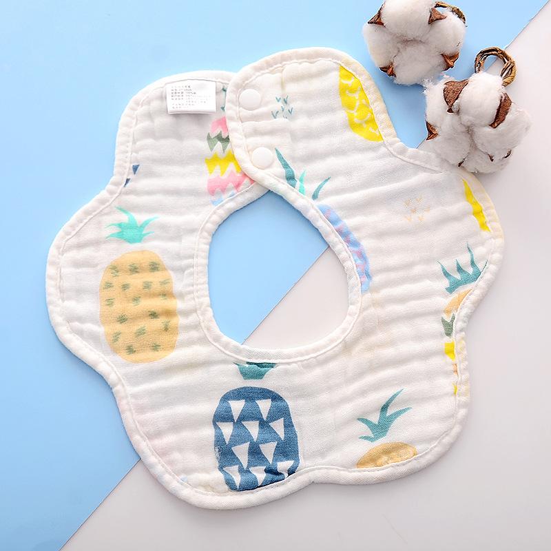 6 Layer Cotton Muslin Baby Bibs Newborn Drool Burp Cloth Unisex Soft Absorbent For Spring And Autumn Anti Spit Up