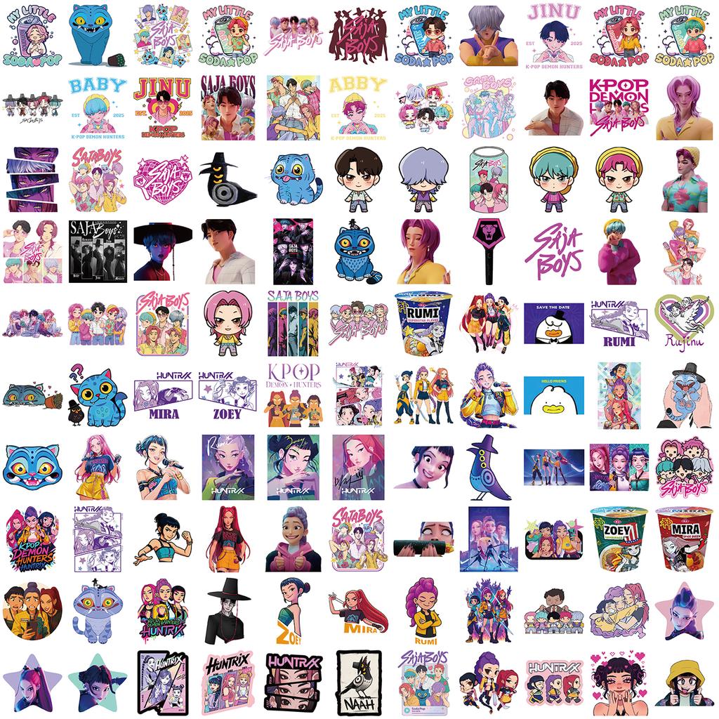 50/60/110 SZTUK HUNTR/X SAjA Chłopcy K-POP ŁOWCY DEMONÓW Film RUMI Naklejki Telefon Gitara Laptop Notatnik Walizka Wodoodporna Naklejka