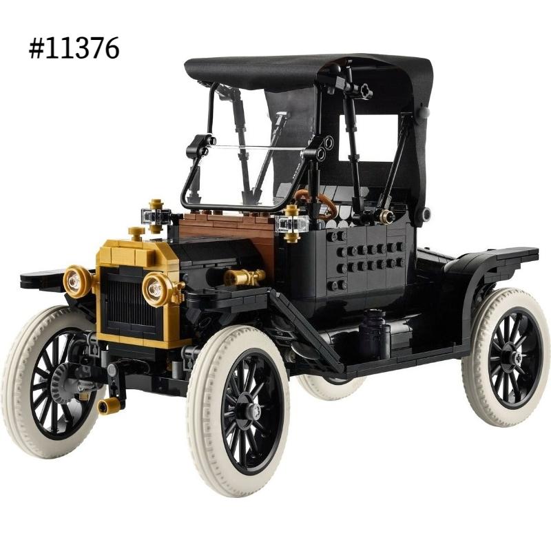 1060pcs Vintage Model T Car 11376 Building Blocks Set Technical Retro Automobile Bricks Model Toy Gift for Adults Kids 11376 bagged