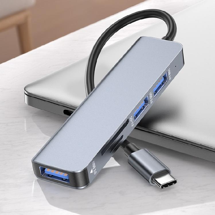 Aluminum USB Type C Hubs With HDTV Output USB Port And Memory Card Reader For Computers