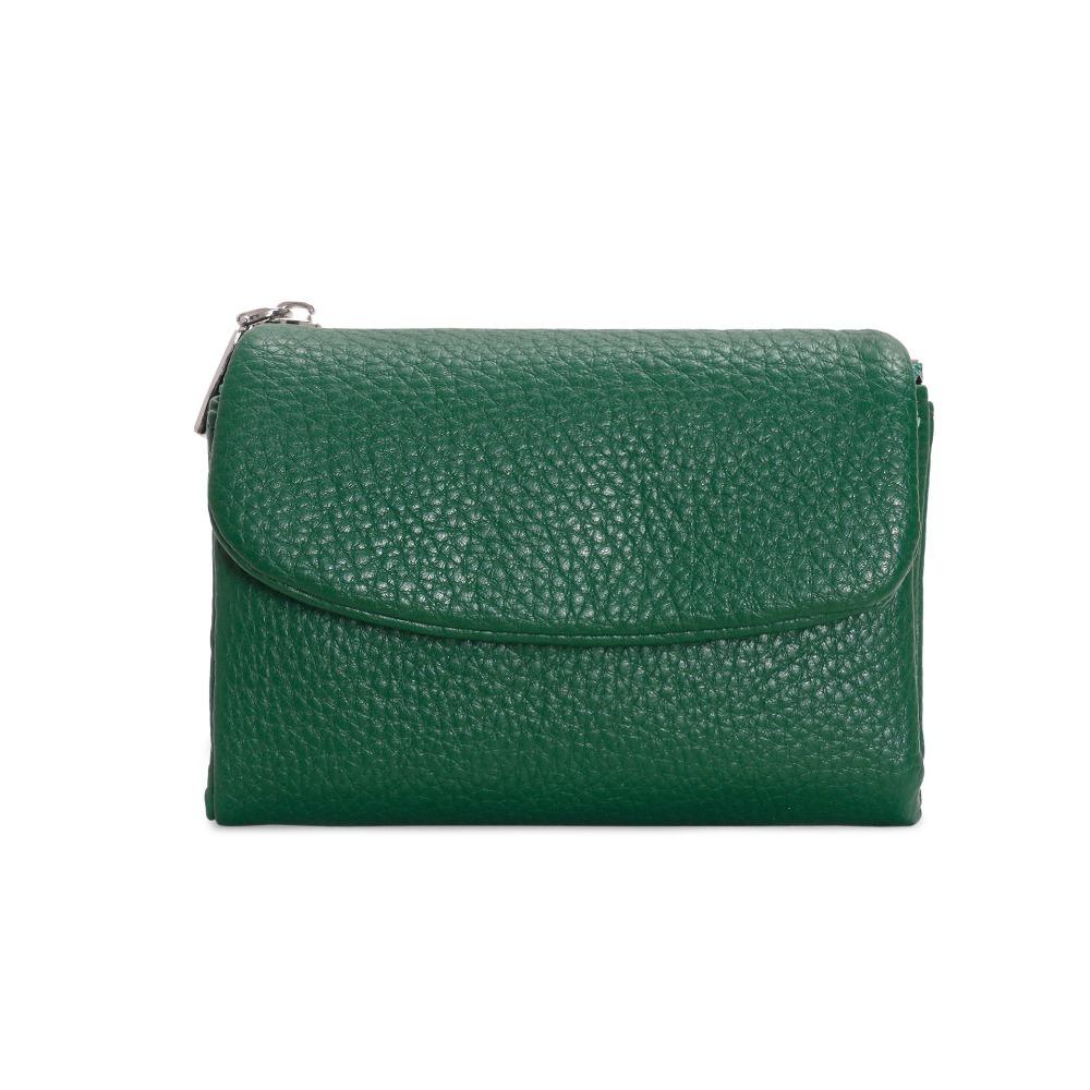 

Casual Zipper Short Wallets Solid Color Large Capacity Card Holder Soft Leather Coin Purse Women зелений