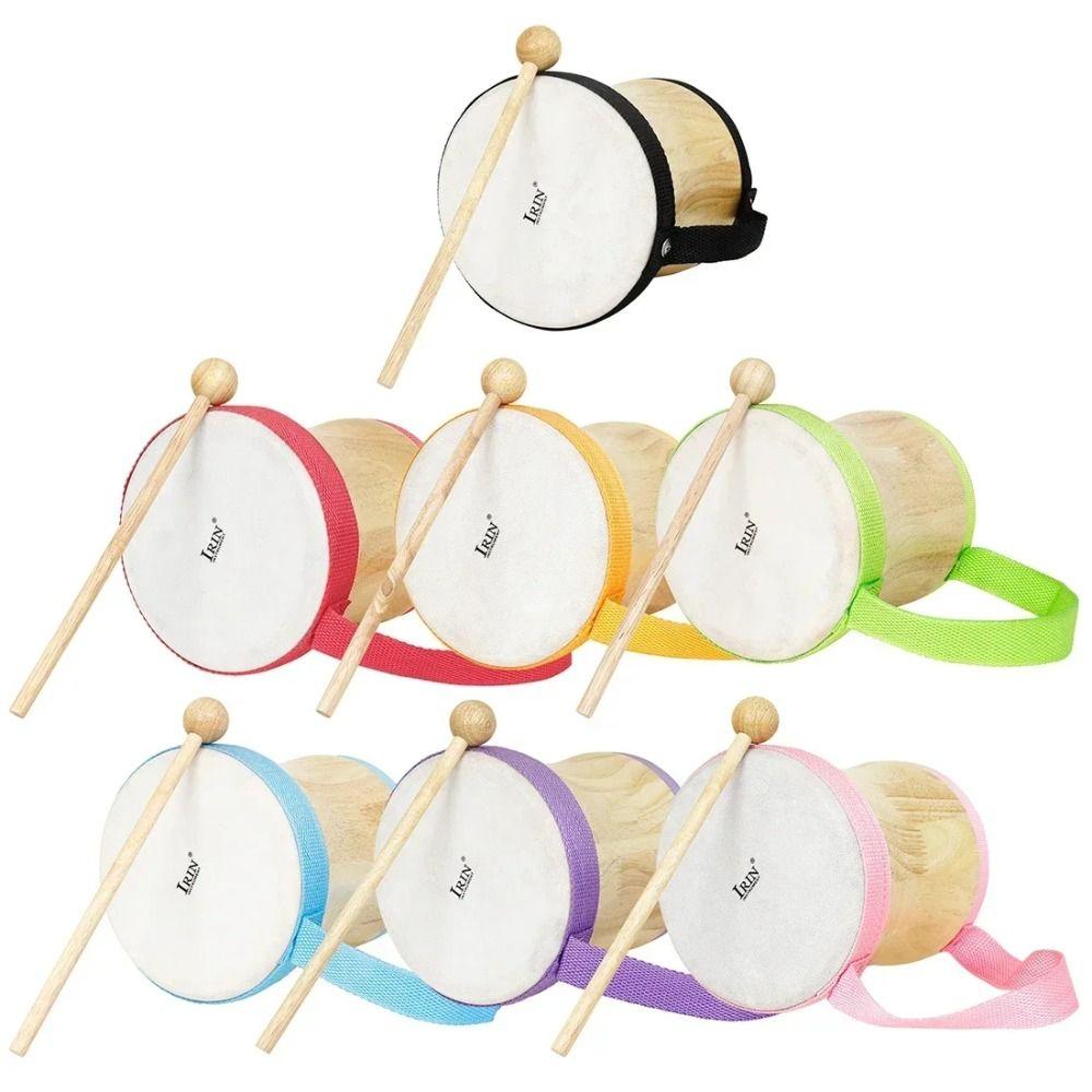 Wooden Wooden Tambourine Early Education Wooden Drums Professional Sheepskin Drum  For Children