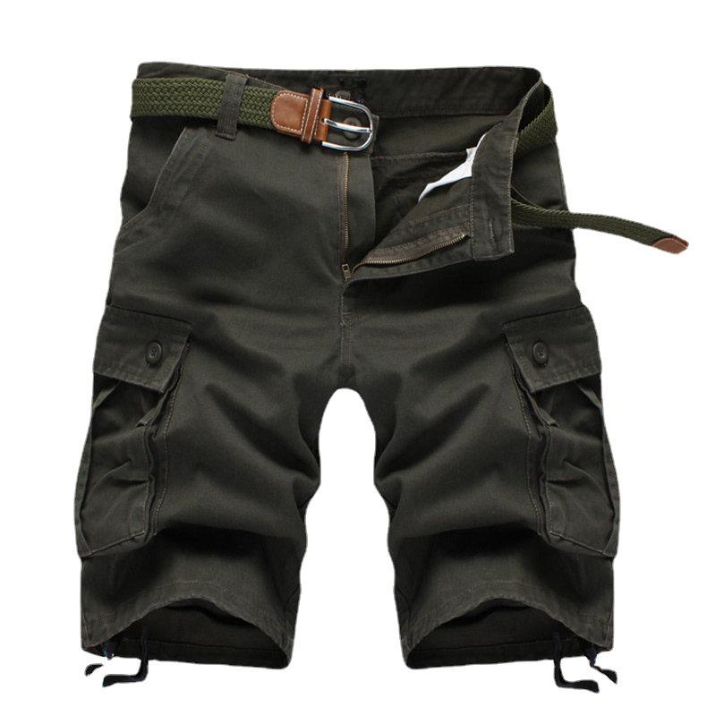 Men's Summer Casual Multi-Pocket Workwear Shorts – Loose Fit, Plus Size, Five-Point, Mid-Length Beach Breeches.