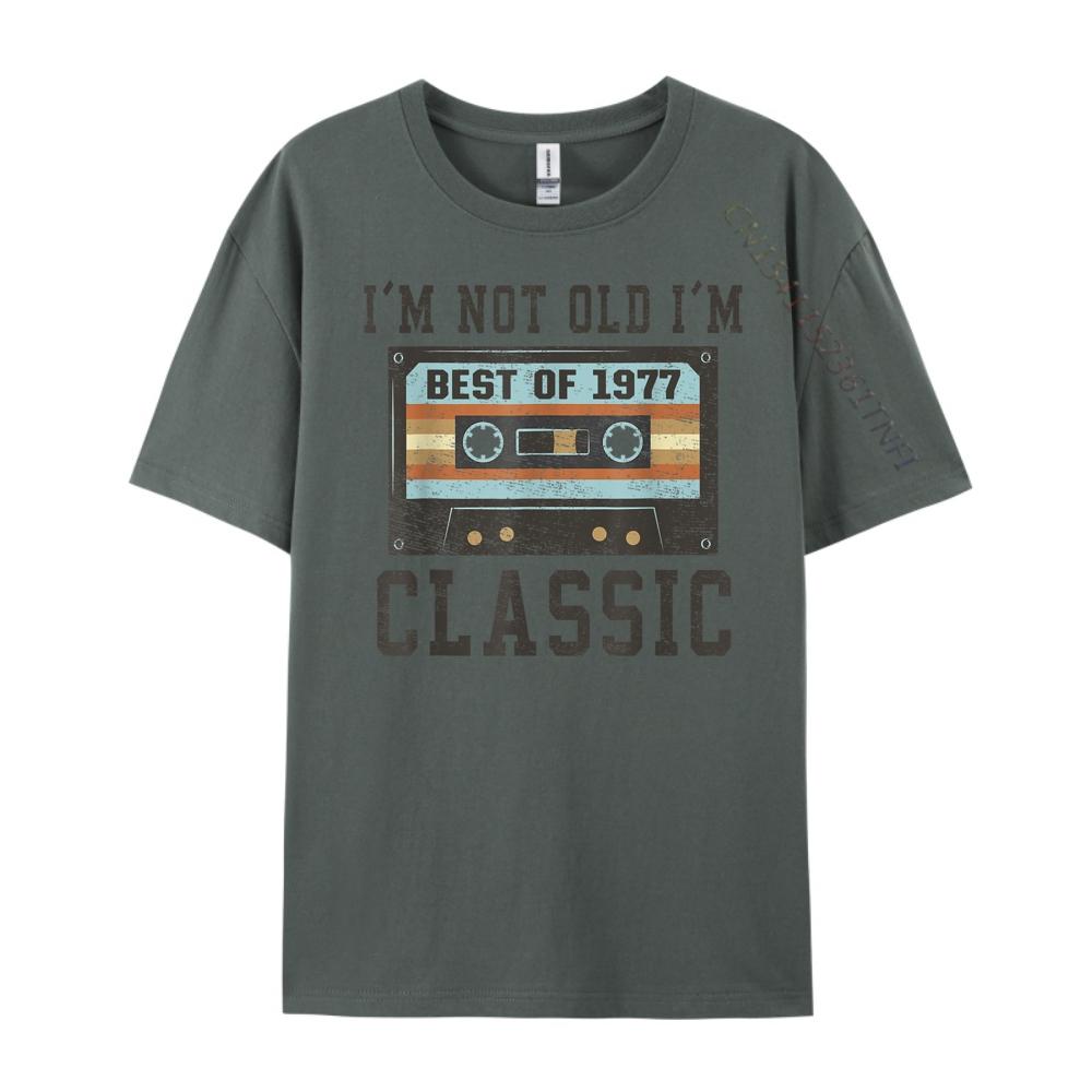 I M Not Old I M Classic Cassette Tape 1977 Birthday Oversized T Shirt Men Mens Shirts Graphic Cotton Streetwear Short Sleeve