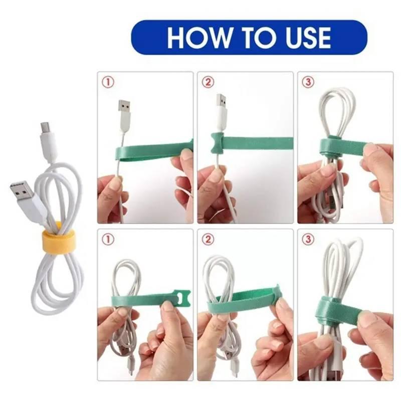 30/50/100Pcs Velcro , Power Cable And Data Cable Organizer, Reusable Binding Straps