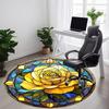 1pc Rose Window Office Round Area Rug,  Mat Suitable For Office, Under Office Chairs Bedroom Living Room Home Decor, Room Deco