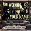 Wall Hanging Tapestry Custom NameThe Weeknd Pattern Personalized Printed Fabric Wall Decor
