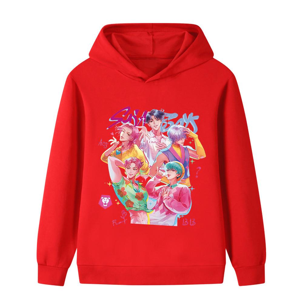 B1207 Kids Boys Girls Sajaboys Kpop Rumi Zoey Mira Print Long Sleeves Hoodie