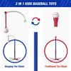 3-in-1 Baseball Set for Kids 3-5 - Tee Ball Stand, Hanging Tee, Ball Launcher and 6 Softballs - Adjustable Height, Indoor/Outdoor Sport Gifts for