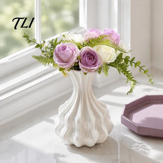 Moderne Tafeldecoraties 3D Geprinte Bloemenvaas, Decoratieve Scandinavische Stijl Bloemenarrangement Verfijnde Woonaccessoires Container, Minimalistisch