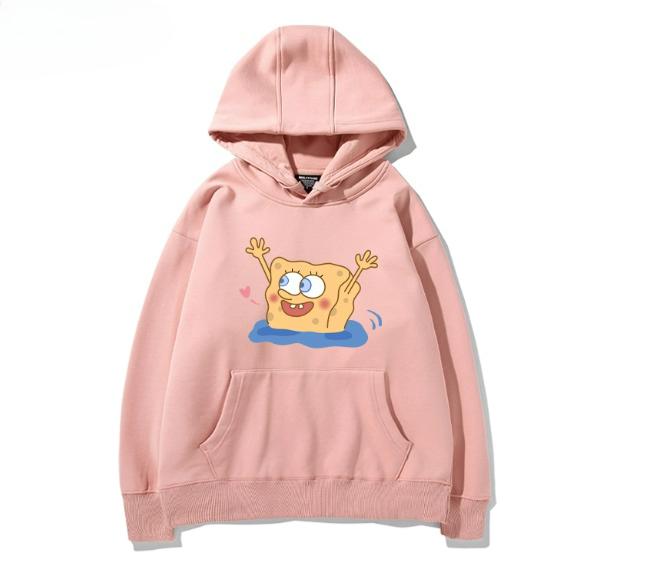 SpongeBob SquarePants Big Stars Surrounding Hoodies Student Couples  Autumn and Winter Loose and Versatile Clothes Trendy