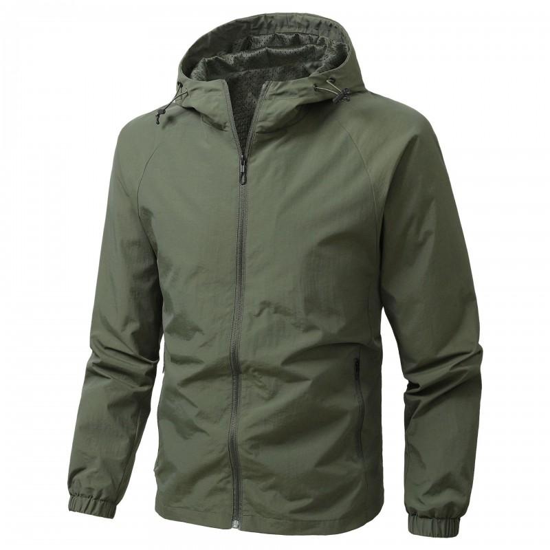 Mens Lightweight Stand Collar Jacket Casual Windproof Nylon Outerwear Daily Wear