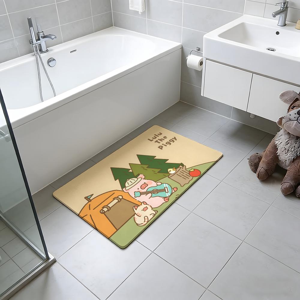 Anime  L-LuLu Floor Mat Absorbent Floor Mat Non-Slip Entrance Rug for Bathrooms Restrooms and Toilets