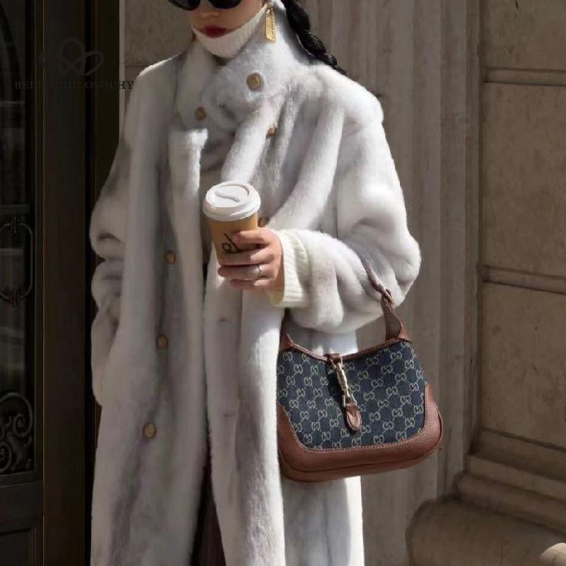 Winter New Mink Velvet Fur A Body Long Section Fur Coat Thickened Imitation Otter Rabbit Fur Coat Women's Coat