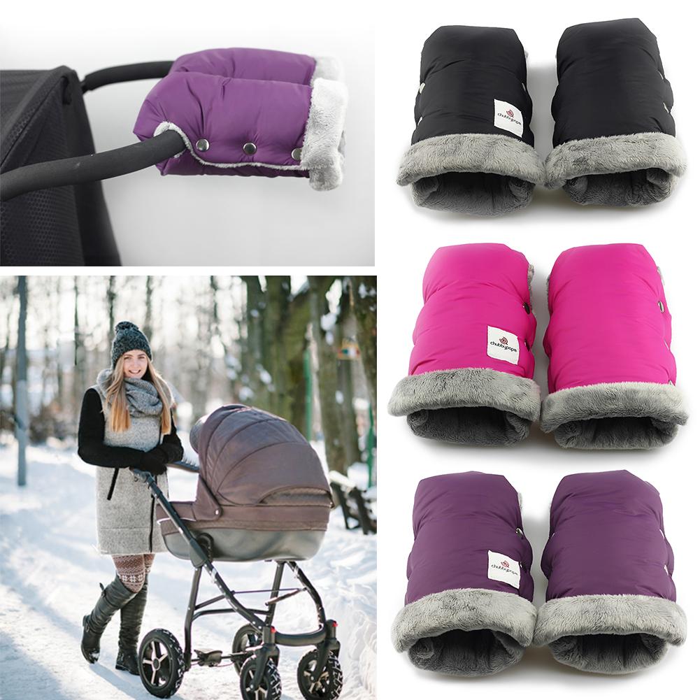Pushchair Thermal Gloves Waterproof Stroller Muff Gloves Windproof Nylon Pram Hand Muff Thickened Stroller Accessories