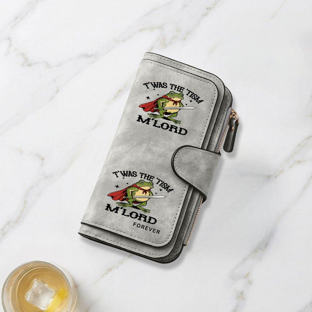 Long Wallet with Cape Clad Swordsman and Frog Warrior Print Multifunctional Portable Snap Button Coin Purse Unisex Perfect Birthday Gift for Men