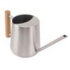 Watering Can 900ml Stainless Steel Long Spout Wooden Handle Elegant Flower Watering Pot for Garden