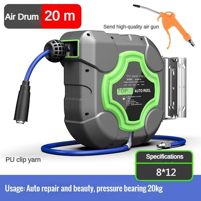 Automobile Repair And Beauty Tool Automatic retractable Hose Pipe Reel Wall Mounted Air Drum Tube Winding Device