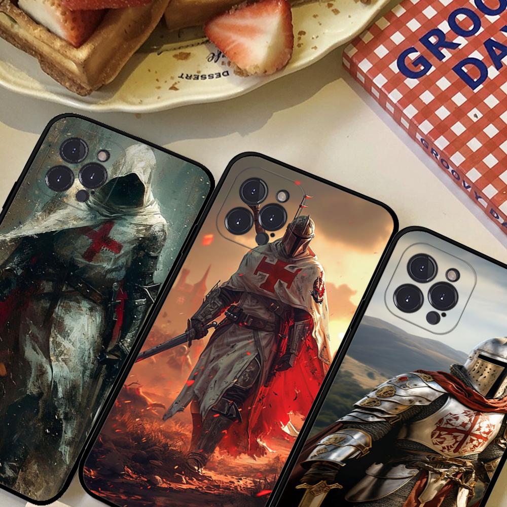Knights Templar Luxury Phone Case For IPhone 16 15 8 7 6 6S Plus X SE XR XS 14 11 12 13 Mini Pro Max Mobile Case