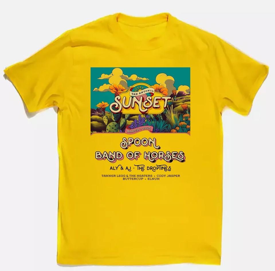 Band of Horses Tour 2025 Band Collection Gift For Fan S to 5XL Yellow Tshirt Unisex T-Shirt L