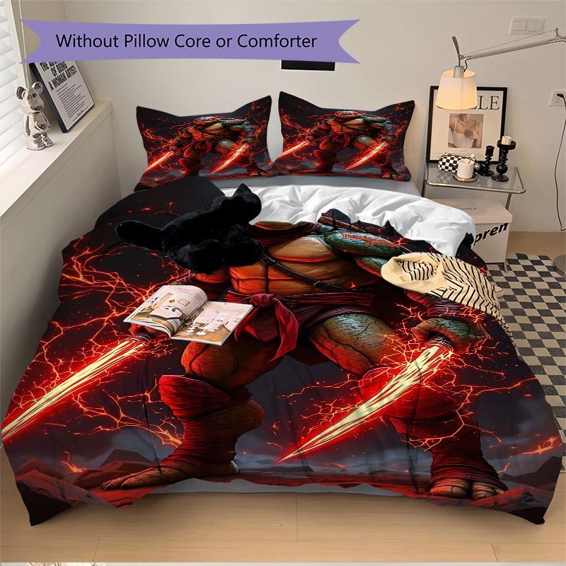 3pcs Ninja Turtles Bedding Set: Perfect for Bedroom or Guest Room. Soft and Comfortable with No Core Included Yy251031061