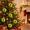 6PCS Plush Fabric Christmas Tree Hanging Ornament Plush Balls Xmas Tree Decor  Holiday Party Decor