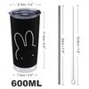 Miffy Mug Coffee Cup Convenience Store Cup Cold Insulation Tumbler Stainless Steel with Lid Portable Gasudeo Direct Drip Gift For Car Character Goods