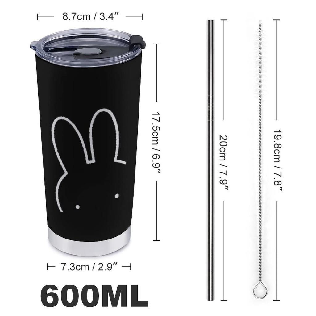 Miffy Mug Coffee Cup Convenience Store Cup Cold Insulation Tumbler Stainless Steel with Lid Portable Gasudeo Direct Drip Gift For Car Character Goods