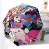 1pc Punchbowl Clowns Outdoor Umbrella - Automatic Opening/Closing, Portable 3-Fold Design, Iron Frame, Ideal Gift for Fans, Travelers, Daily Use, Fest