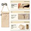 Canvas Yarn Storage Bag Solid Knitting Bag Handle Design Lightweight Portable Large Capacity Tote Organizer with Multi-layer Pockets