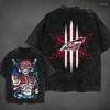 T-shirt Akaza Rétro Lavé Anime Populaire Motif Manga T-shirt Homme Été Unisexe T-shirt Décontracté