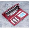 Wallet Lady Long Style Oil Wax Leather Money Clip Retro Zippered Large Capacity Handbag Women