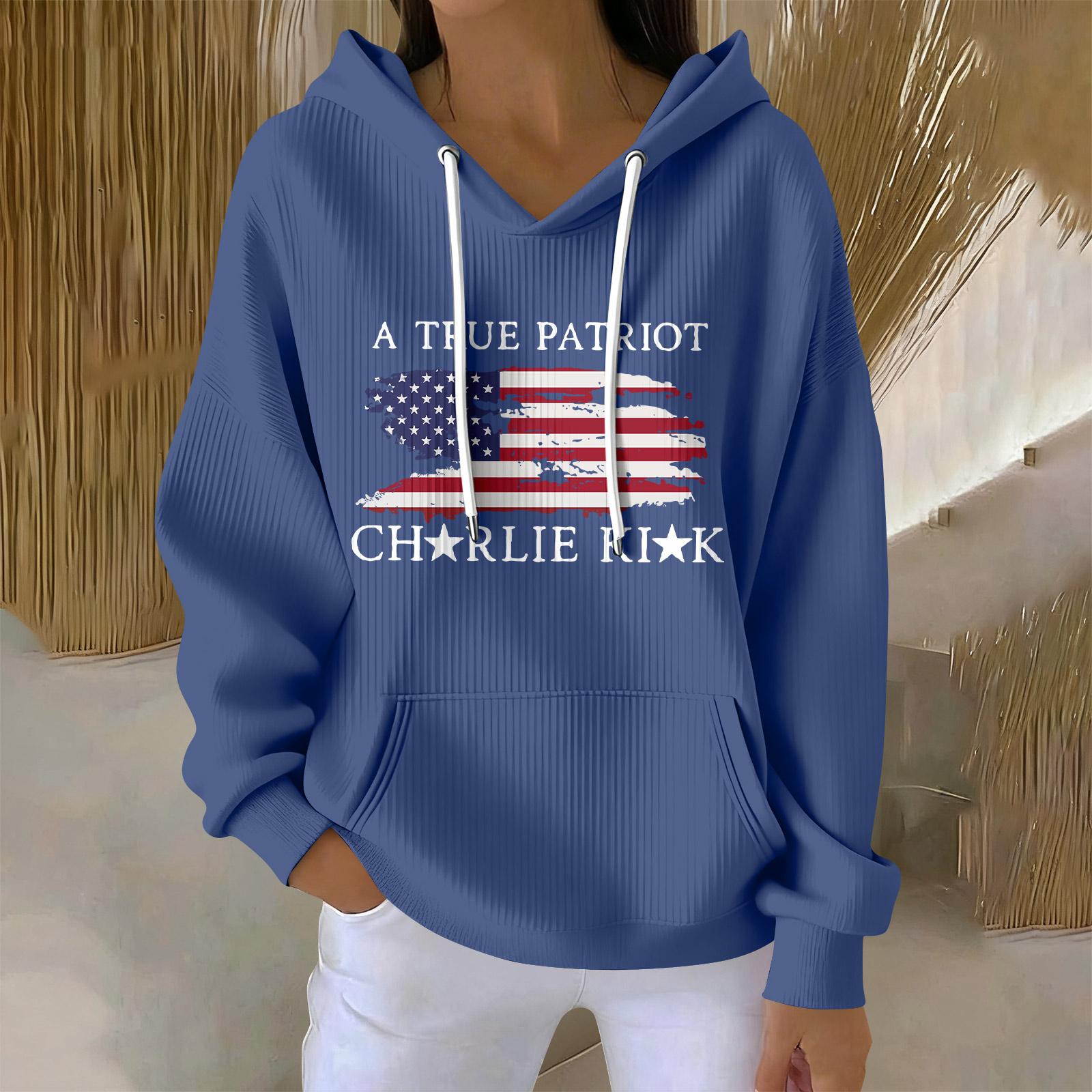 

Женская повседневная модная толстовка с капюшоном и длинным рукавом с принтом M тёмно-синий