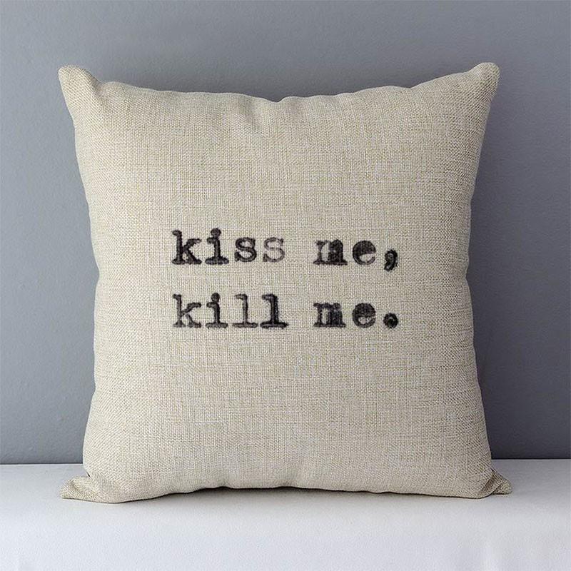 Quality Home Decorative Pillow Cover 45x45cm Cotton Linen Couch Cushion Cover, DO What You Love Printed Creative Phrase QX-D5