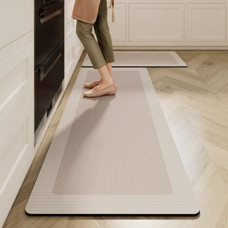 Alfombra de Piso Antideslizante de Barro Diatomeo con Tiras Largas, Alfombra para Pies Antideslizante, Absorbente de Agua, Antideslizante, Lavar, Cocina 50x80cm