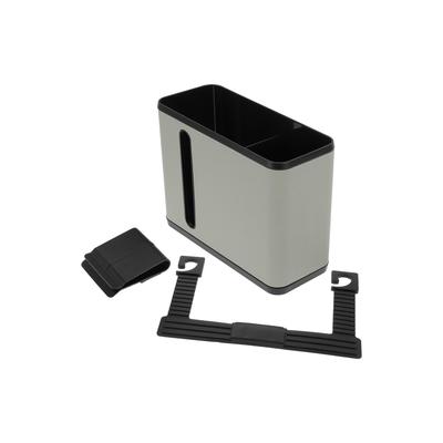 INFINAUTO Car Trash Can for Front and Rear Four Leather and Hanging Seats, 7.1" Long, 2.8" Wide, 5.5" High, ABS, Gray,