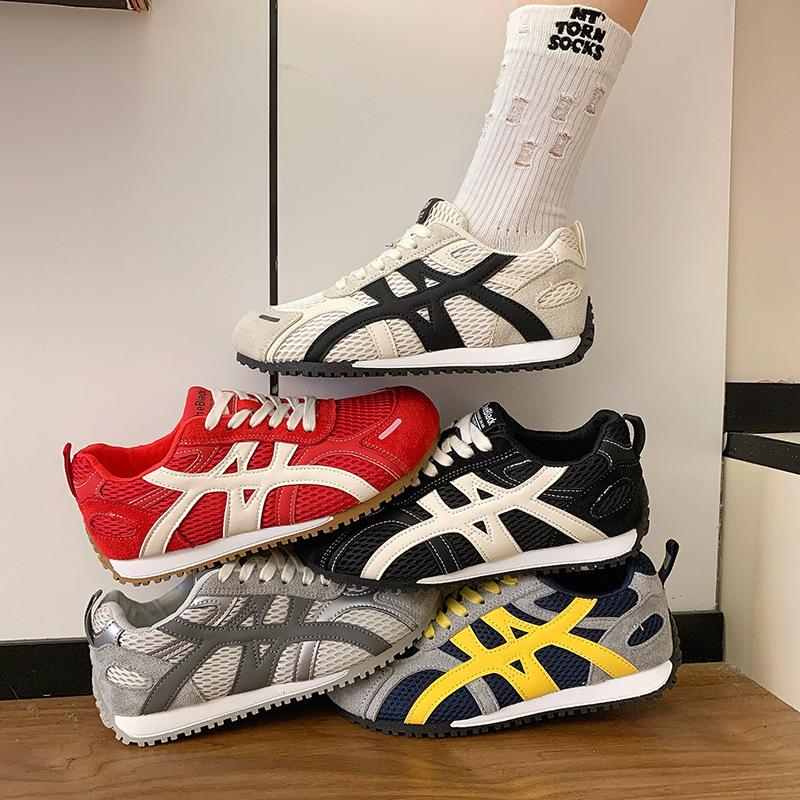 Microfiber Mesh Fashion Moral Training Forrest Gump Shoes Women's 2025 Spring and Autumn New Color Matching Breathable Sports and Leisure White Shoes