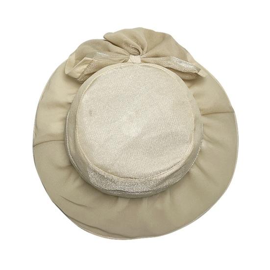 Fisherman Hat Three-Dimensional Large Bow Mesh Fabric Full Face Sun Protection Hat