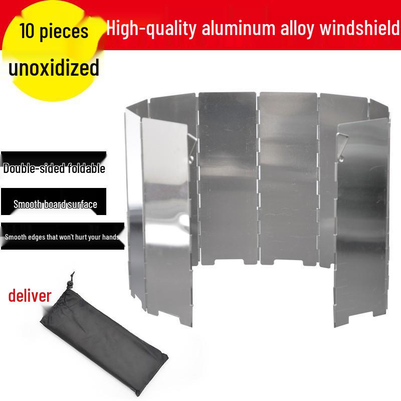 Super Lightweight Portable 10-Piece Folding Windscreen for Outdoor Gas Stoves