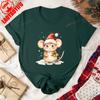 Christmas Cartoons Mouse Santa Hat Allmatch Tshirt Holiday Unisex High Quality Crewneck Casual Style Printed Tshirt Tops