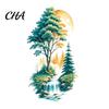Bedroom Living Room Wall Decorations Mountain Forest Waterfall Scenery Sticker, PVC Waterproof Mural, Peel And Stick Art Easy Installation Mural