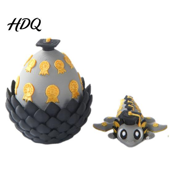Tabletop Stress Relief Toy Flexible Sports Ball Dragon And Egg Articulated Fidget Toy 3D Easter Gift Bag Filler Printed Egg with Winged Inside Desk