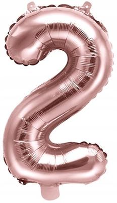 Foil Balloon Number "2" 35cm Rose Gold 1 Pc