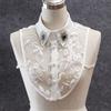 Women for Rhinestone Lace Embroidery Shirt False Collar Detachable Fake Necklace