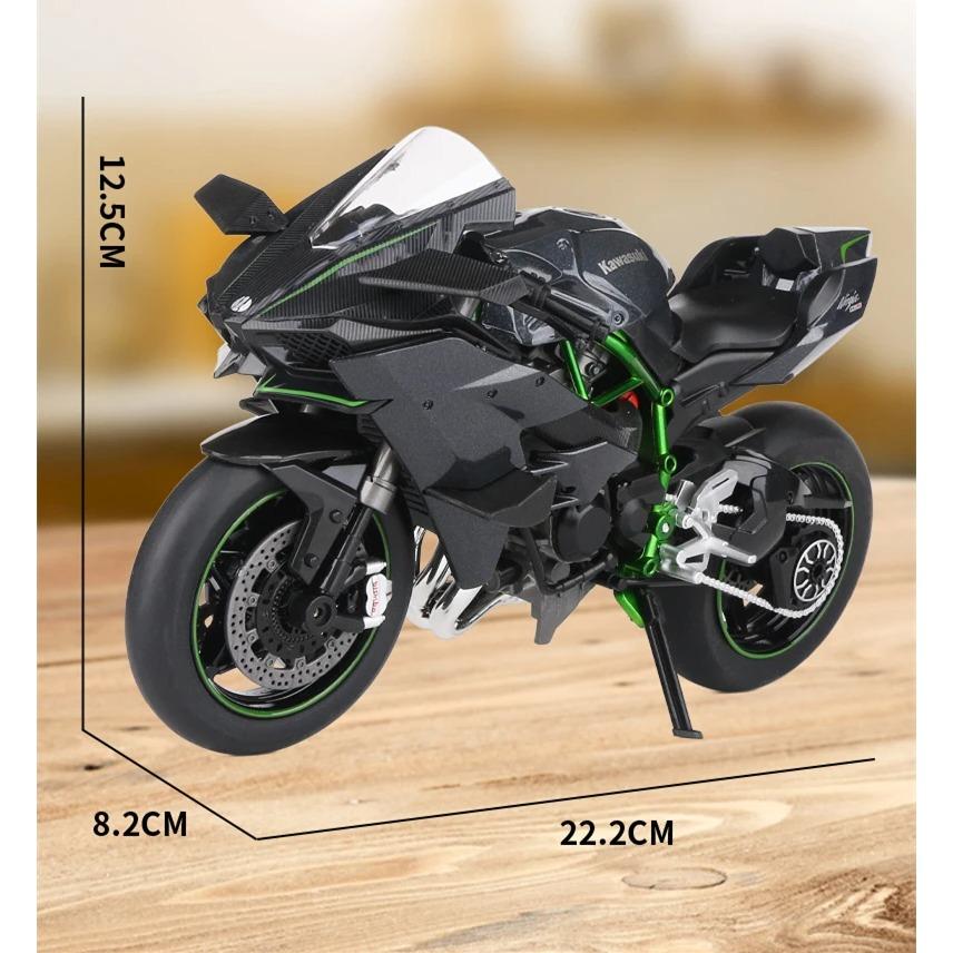 1/9 KAWASAKI H2R Alloy Racing Motorcycle Diecasts Street Motorcycle Model Simulation Sound and Light Collection Childrens Gifts