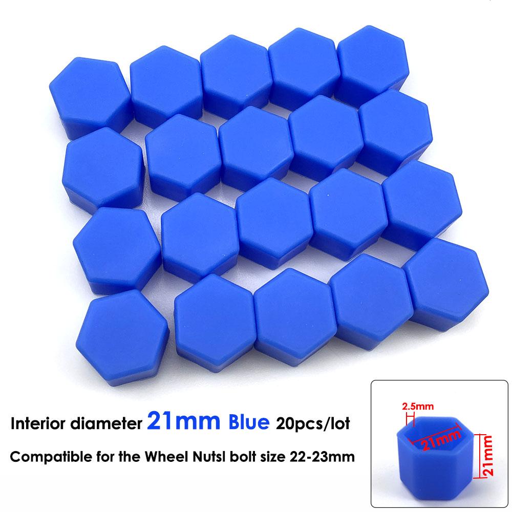 20pcs 17mm 19mm 21mm Black Car Wheel Caps Bolts Covers Nuts Silicone Auto Wheel Hub Protectors Screw Cap Styling Anti Rust Cover