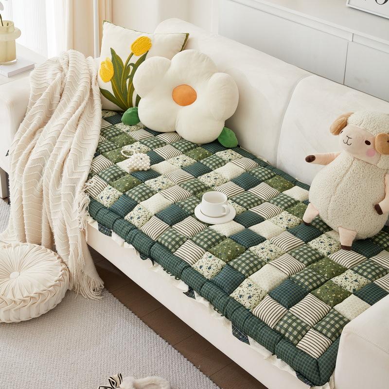 Cream Style Sofa Cushion Non-Slip Four Seasons Universal Thickened Cotton Sofa Cover Cloth Internet Celebrity Window Sill Cushion