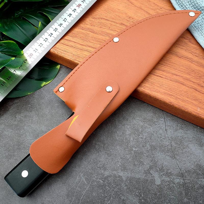 Cuțit de bucătar lucrat manual Satar pentru carne din oțel inoxidabil cu mâner tradițional din lemn Cuțite chinezești de sacrificare