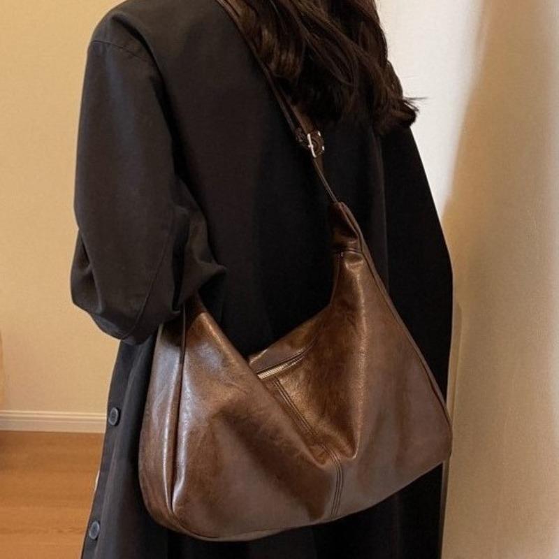 Retro messenger bag women's spring new trendy tote bag large-capacity shoulder bag